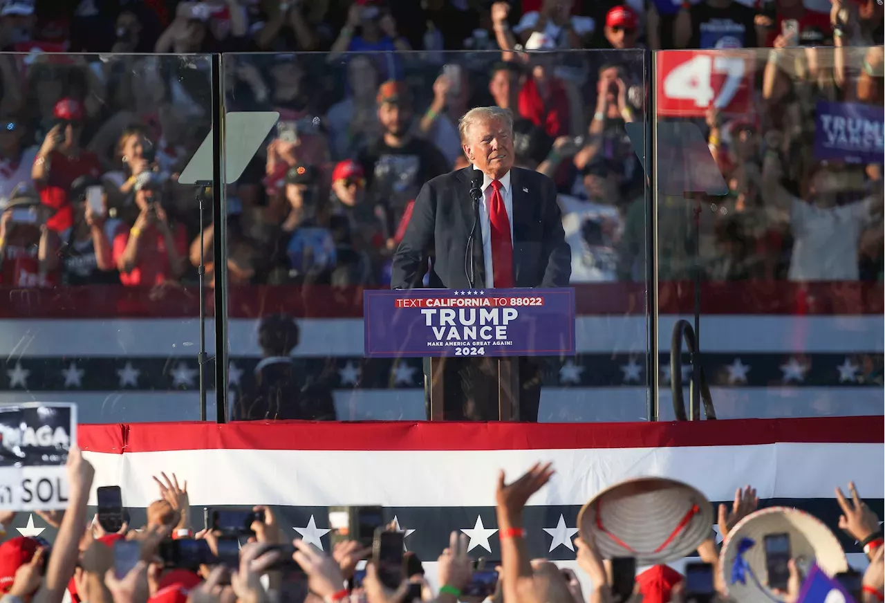 Donald Trump holds a rally in California, a state he's almost certain