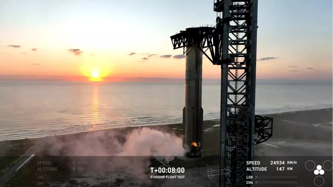 SpaceX rocket booster successfully 'caught' on first attempt during flight test