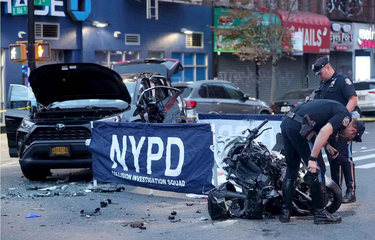 Grisly motorcyclists crash on NYC's Upper East Side leaves man and woman dead in street