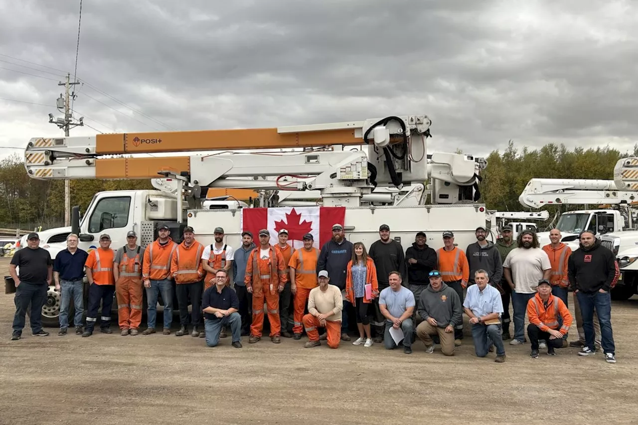 Nova Scotia Power crew on the ground assisting with power restoration in Tampa