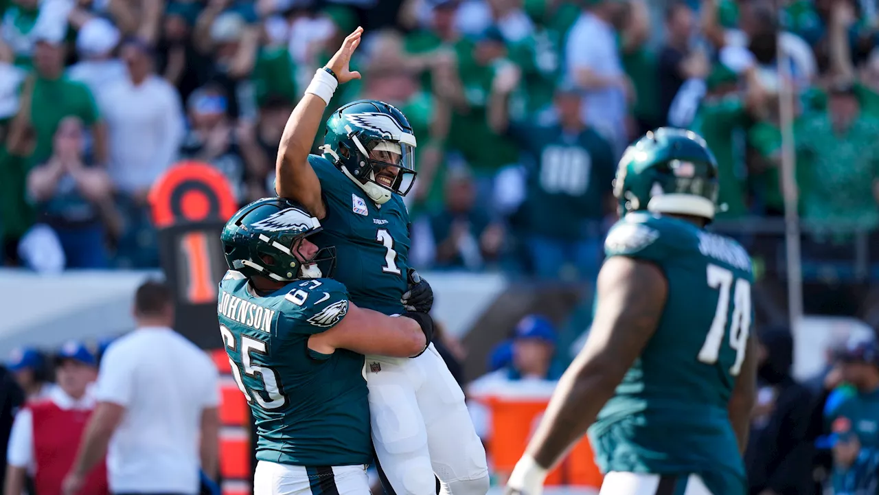 Hurts throws two TDs as Eagles hold off Browns