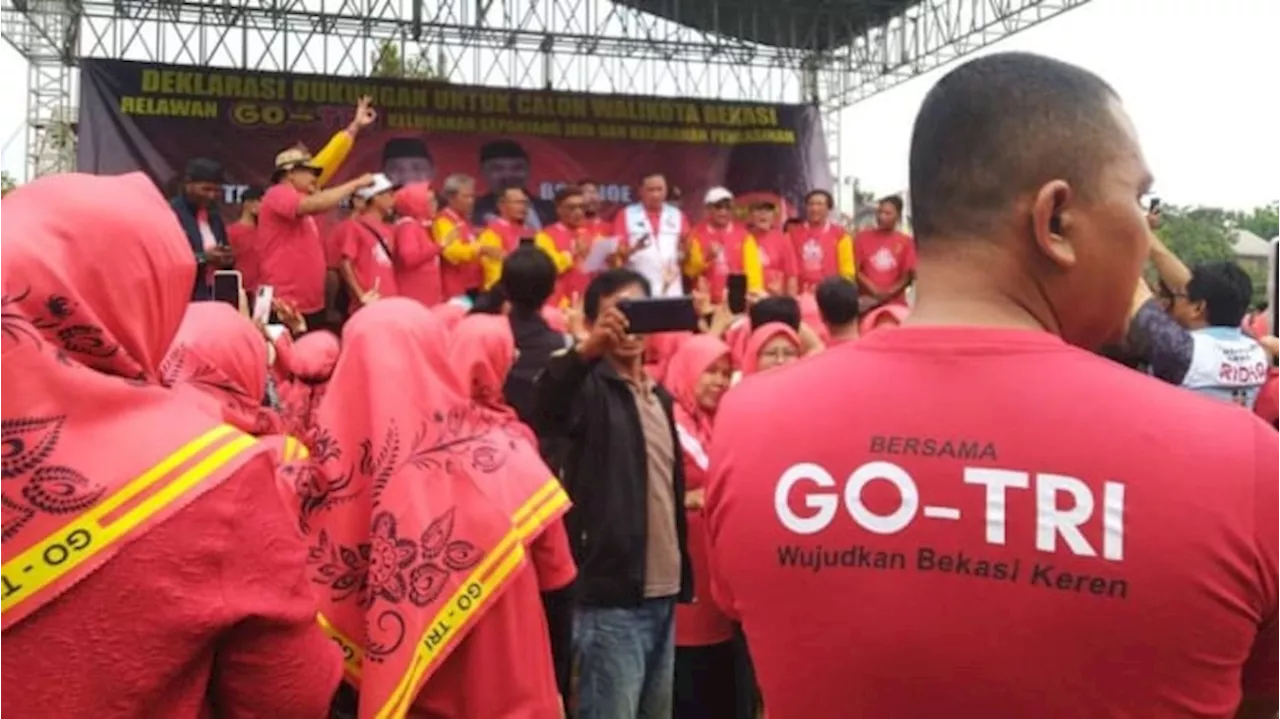 Meriahnya Relawan GO-TRI saat Deklarasi Dukung Tri Adhianto di Pilwakot Bekasi