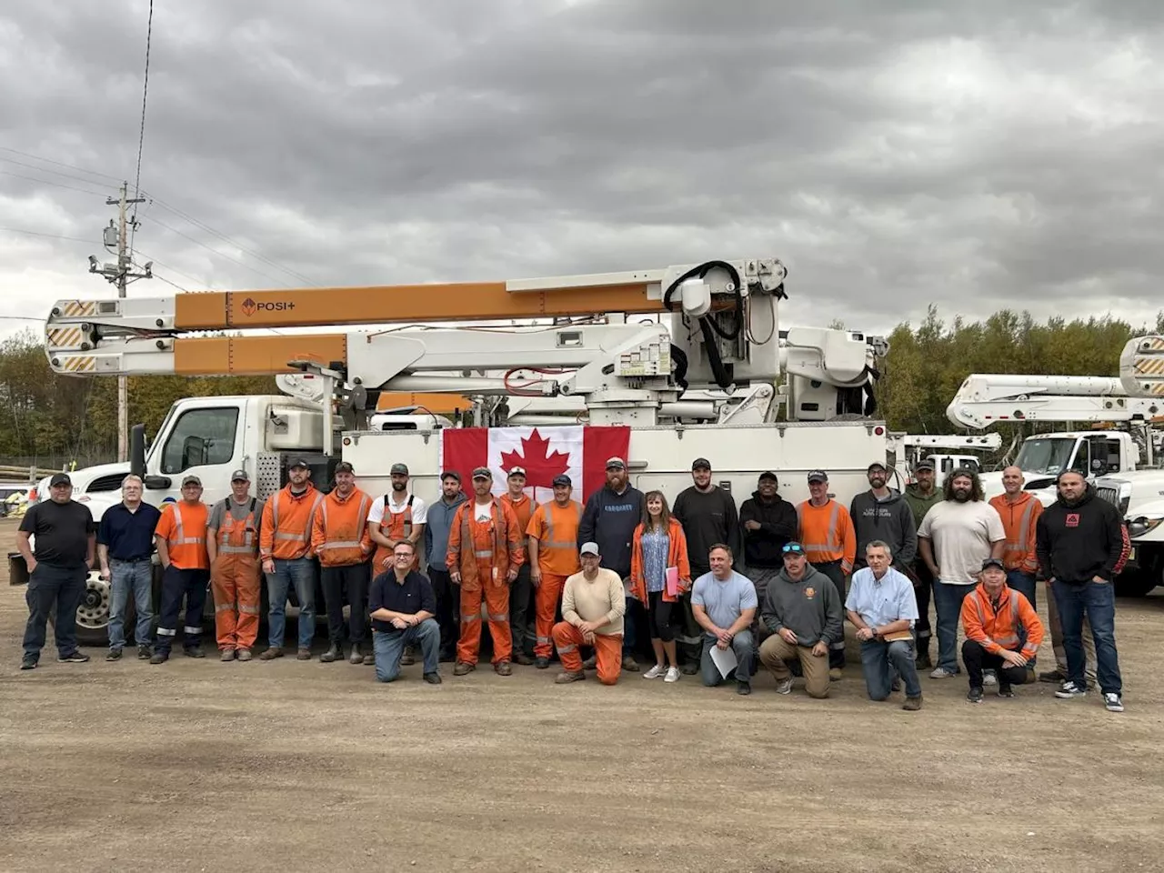 Nova Scotia Power crew on the ground assisting with power restoration in Tampa