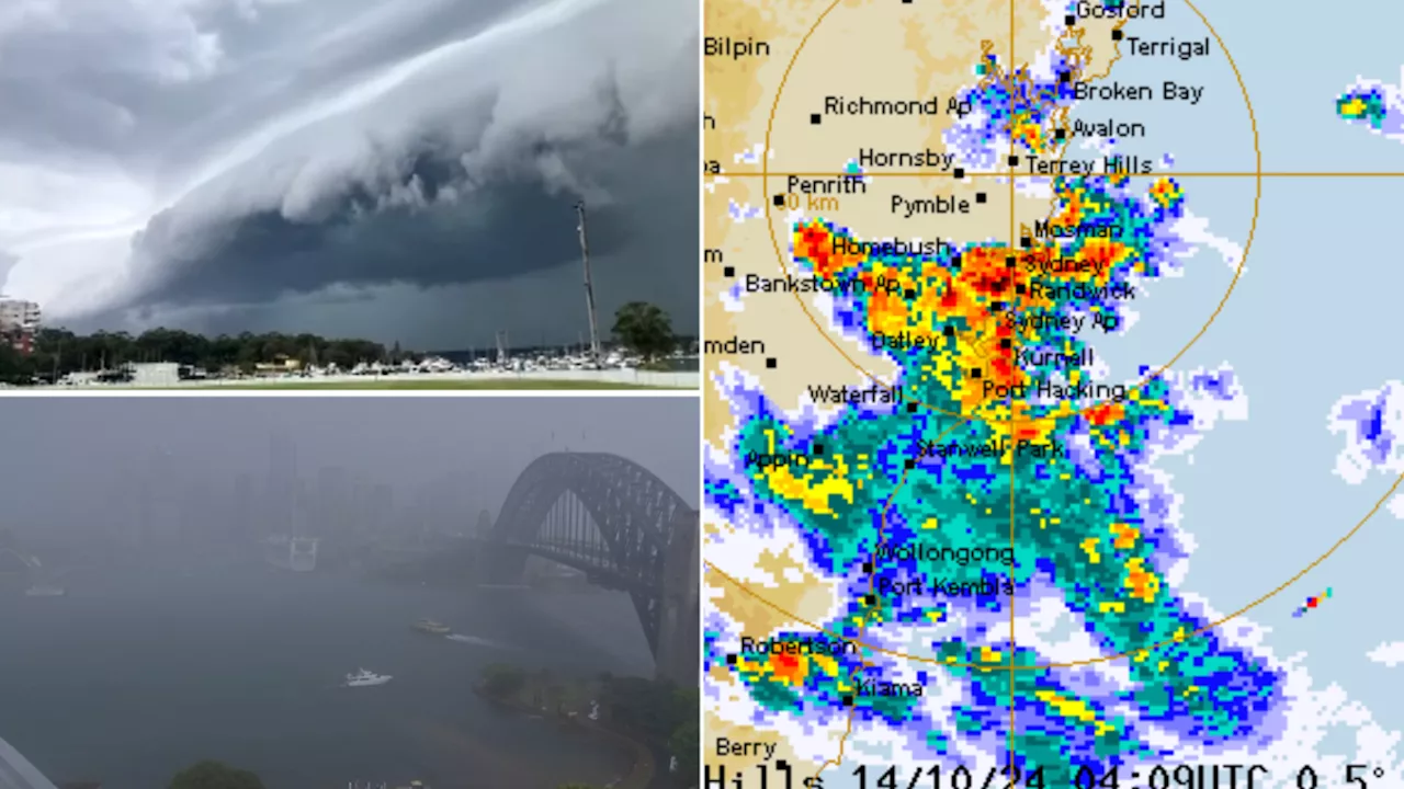 Severe thunderstorm warning issued for Sydney and parts of NSW east coast on Monday afternoon