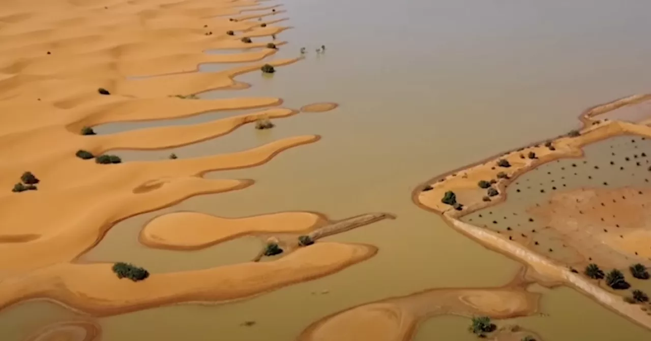 Les images aériennes du Sahara sous les eaux après d’importantes inondations