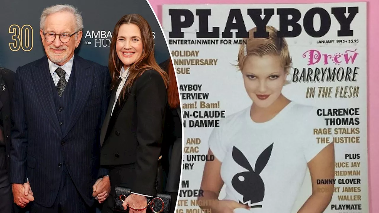 Drew Barrymore with her ET director Steven Spielberg - 30 years after he denounced her Playboy cover