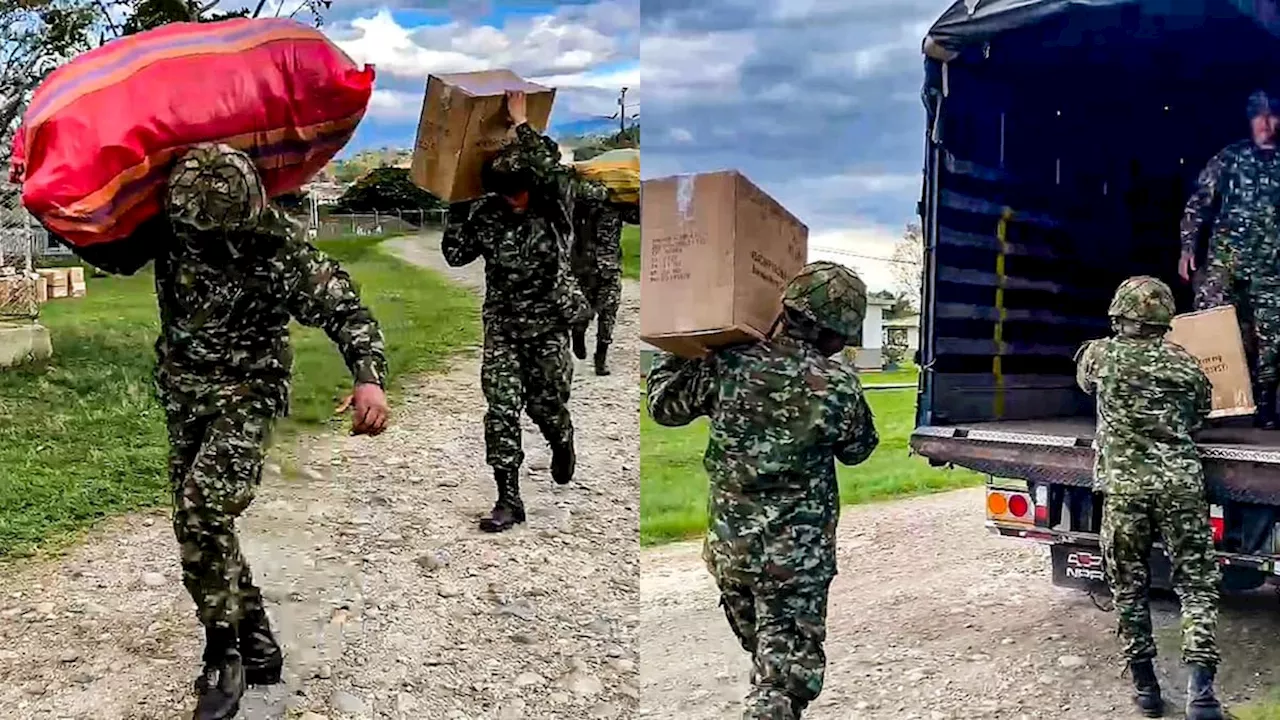 Ejército lleva dos toneladas de ayuda humanitaria a la comunidad de El Plateado