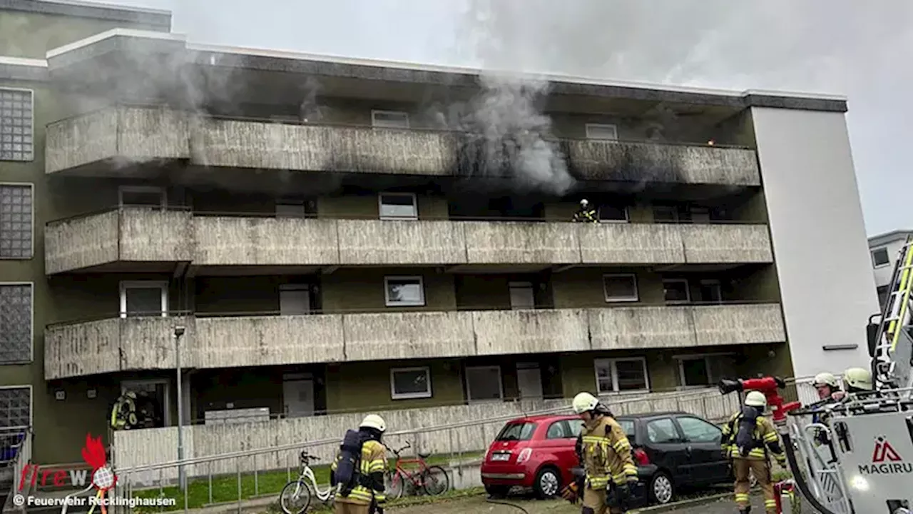 D: Ausgedehnter Wohnungsbrand mit einer schwerst verletzten Person und 17 weiteren Verletzten in Recklinghausen