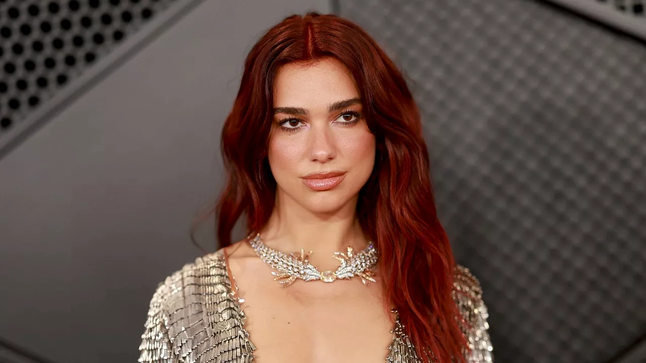 Dua Lipa wore her strapless minidress low enough to show off her Hello Kitty bra