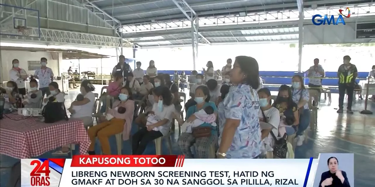 Babies in Pililla, Rizal undergo free newborn screening through GMA Kapuso Foundation, DOH Calabarzon