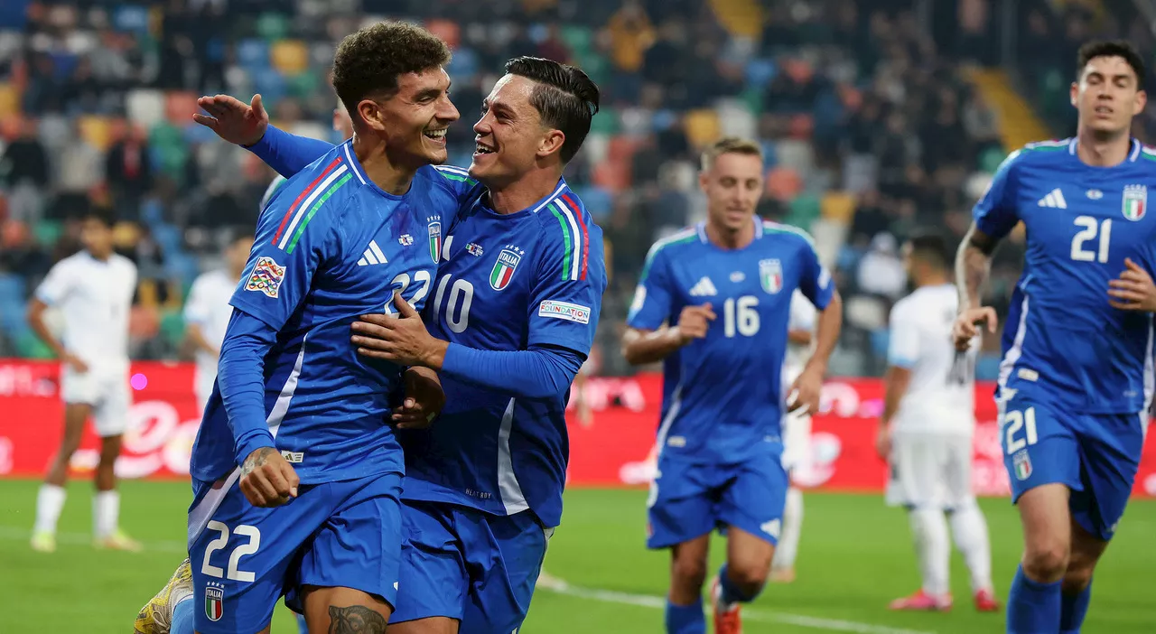 L'Italia batte Israele 4-1 a Udine e resta in testa al gruppo B di Nations League