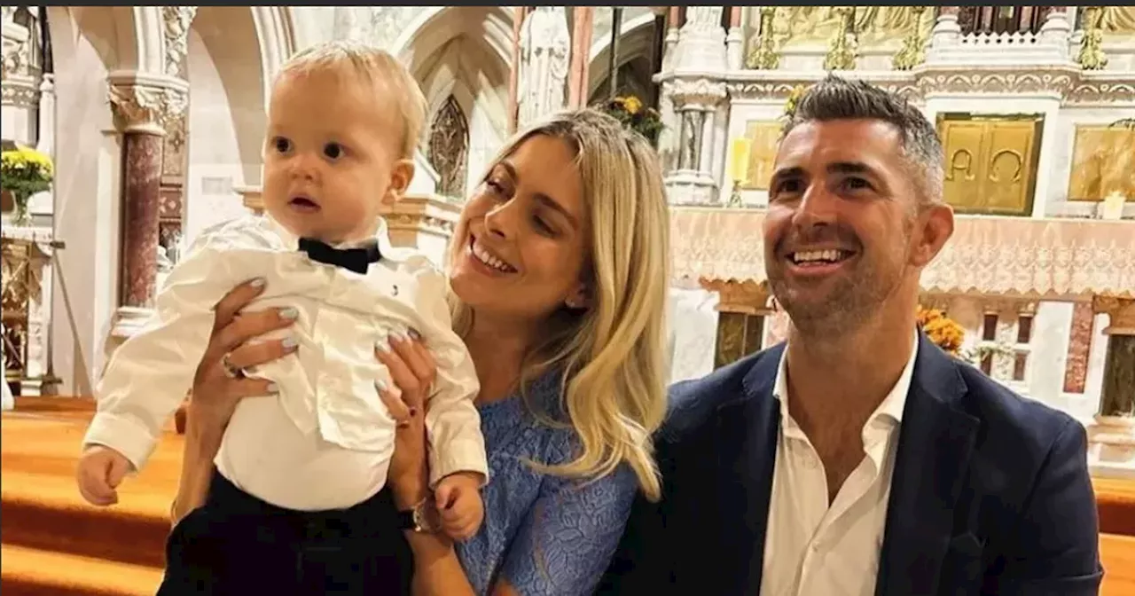 Ex-Ireland rugby star Rob Kearney and wife Jess all smiles at son's christening