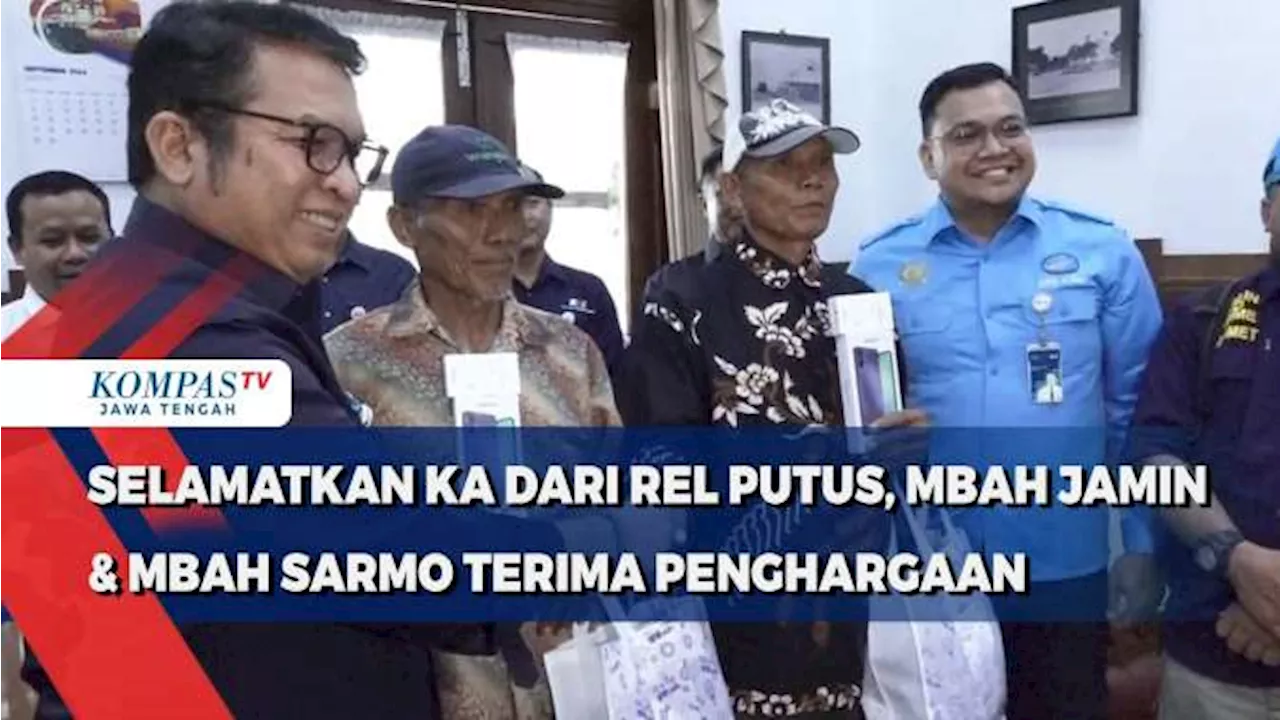 Selamatkan KA dari Rel Putus, Mbah Jamin dan Mbah Sarmo Terima Penghargaan