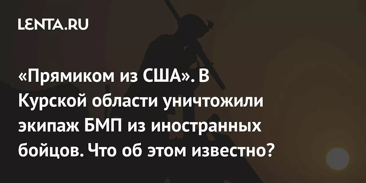 «Прямиком из США». В Курской области уничтожили экипаж БМП из иностранных бойцов. Что об этом известно?