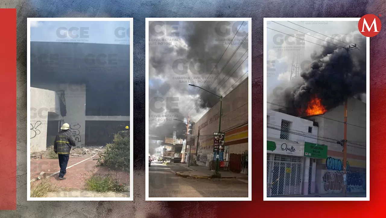 Fuego consume antiguas oficinas da la Televisora Potosina Canal 13 en SLP