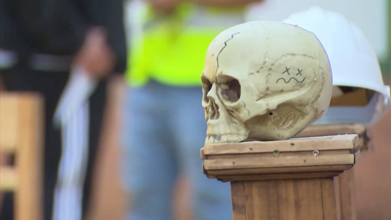 Arlington HS construction students create haunted courtyard for Halloween