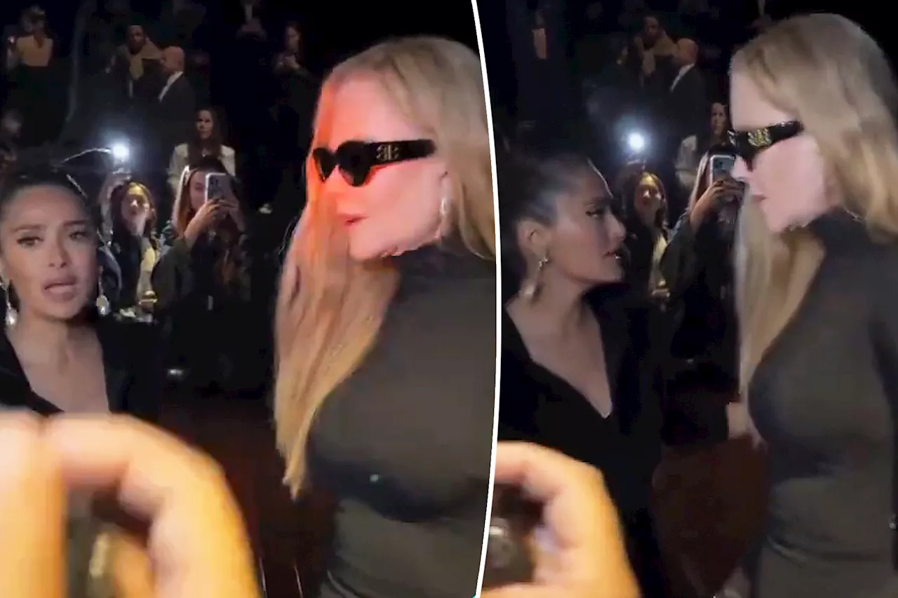 Lip reader reveals what Nicole Kidman and Salma Hayek said to each other during icy fashion show interaction