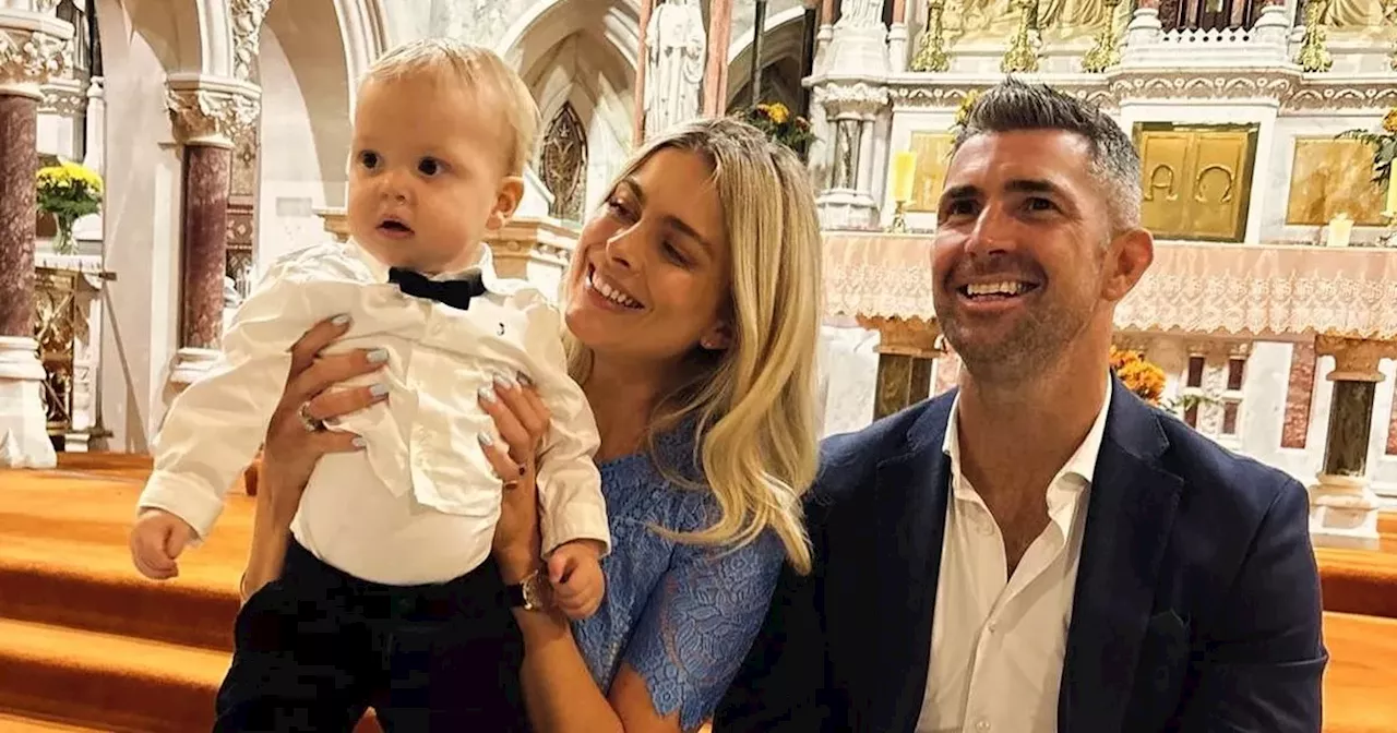 Jess Redden and Rob Kearney are all-smiles at son Bobby’s christening