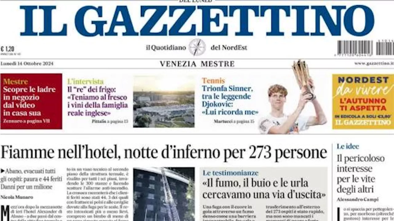 Il Gazzettino in prima pagina su Italia-Israele: 'Udine blindata per la sfida degli azzurri'