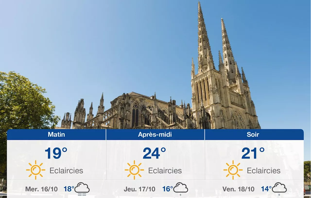 Météo Bordeaux: prévisions du mardi 15 octobre 2024