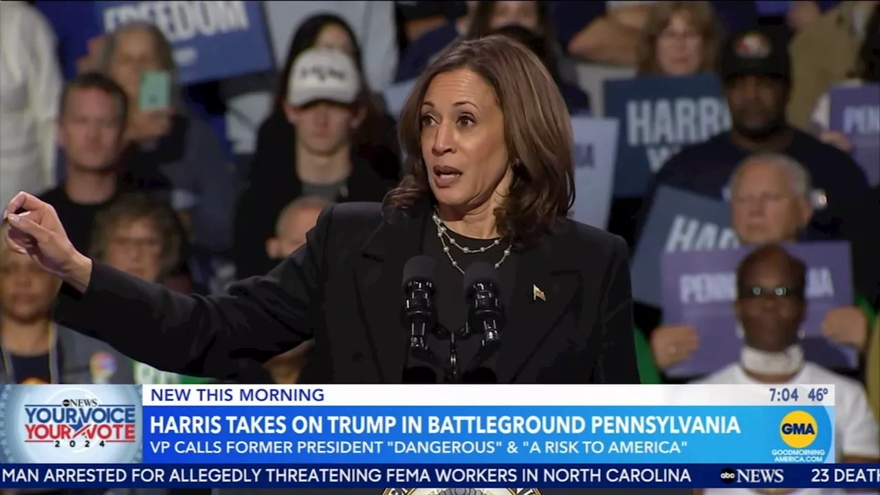 Harris calls Trump 'increasingly unstable and unhinged' during Pennsylvania rally