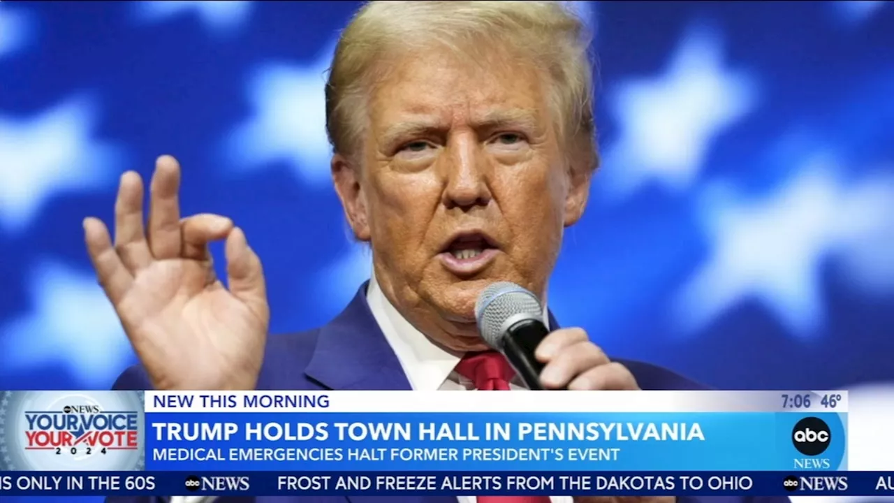 Trump's Oaks, Pennsylvania town hall interrupted by medical emergencies in the crowd