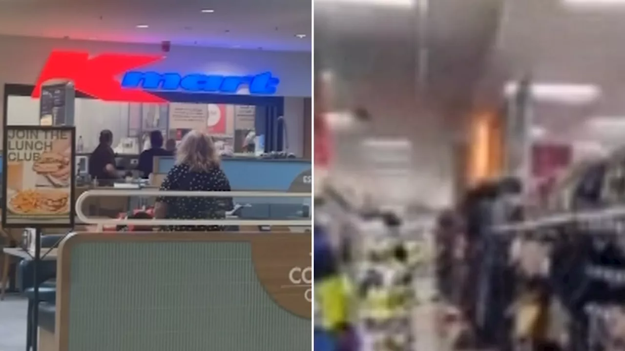 Shoppers flee Kmart store in Melbourne after deliberately lit fire triggers emergency response