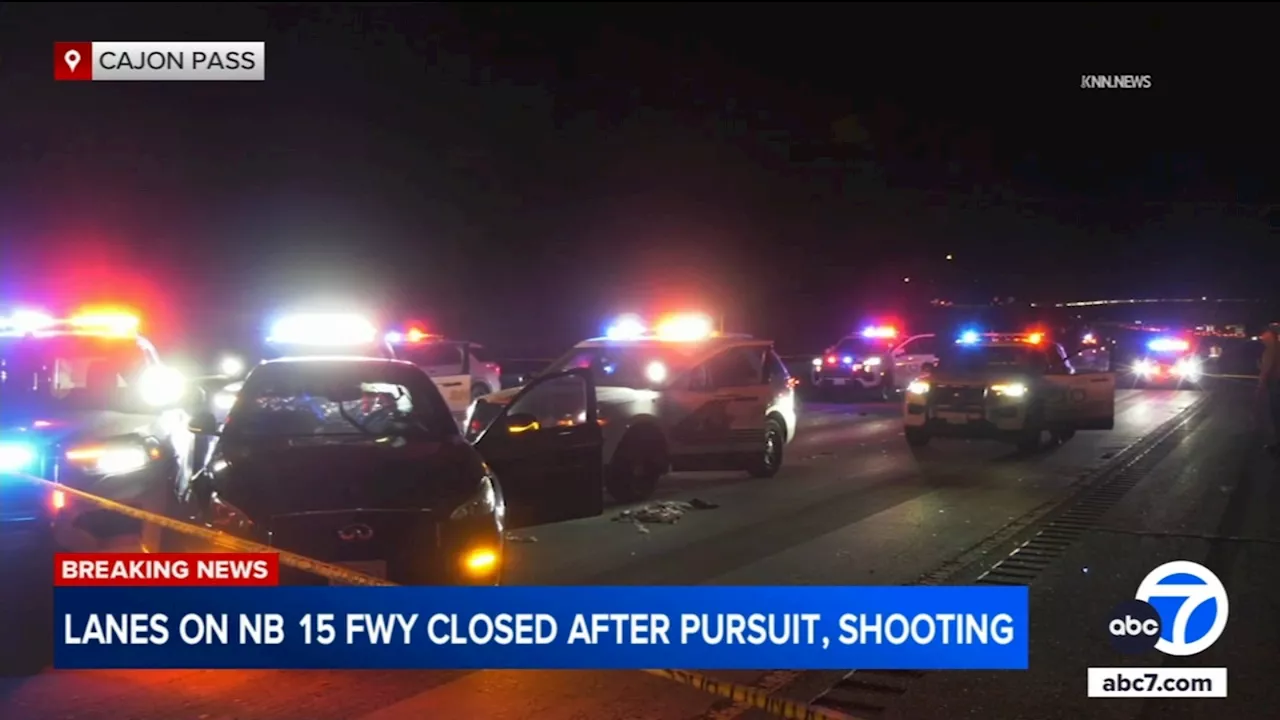 NB lanes of 15 Freeway shut down hours after chase, deputy shooting in Cajon Pass