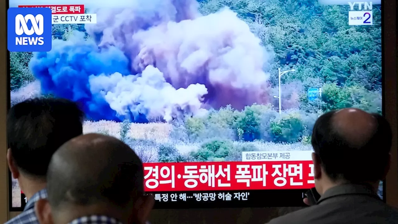 North Korea blows up parts of inter-Korean roads in a symbolic display of anger