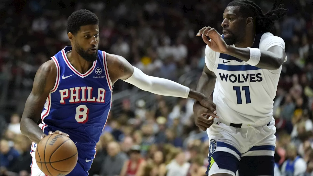 76ers' free agent pickup Paul George leaves preseason game with hyperextended left knee