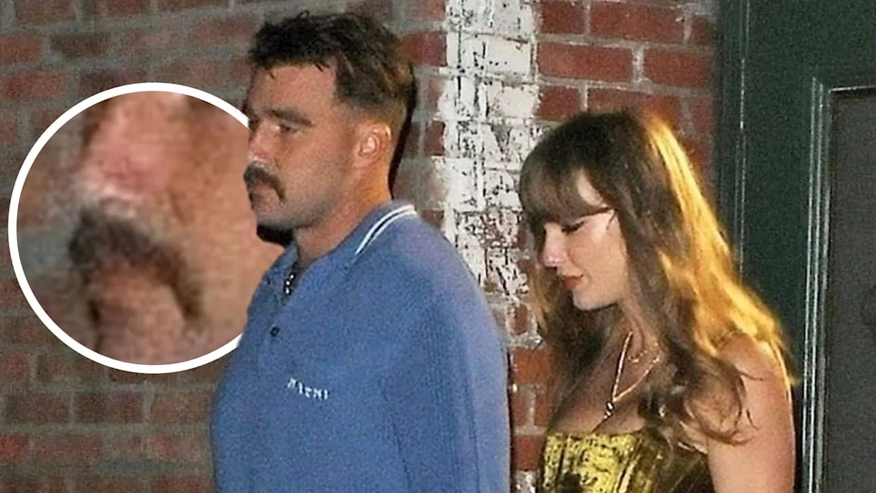 Taylor Swift & Travis Kelce: Was glitzert denn da auf seiner Nase?