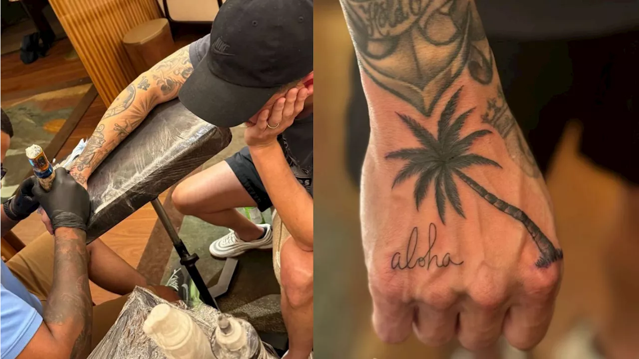 Após 6º show em São Paulo, irmão de Bruno Mars se tatua no Brasil; veja