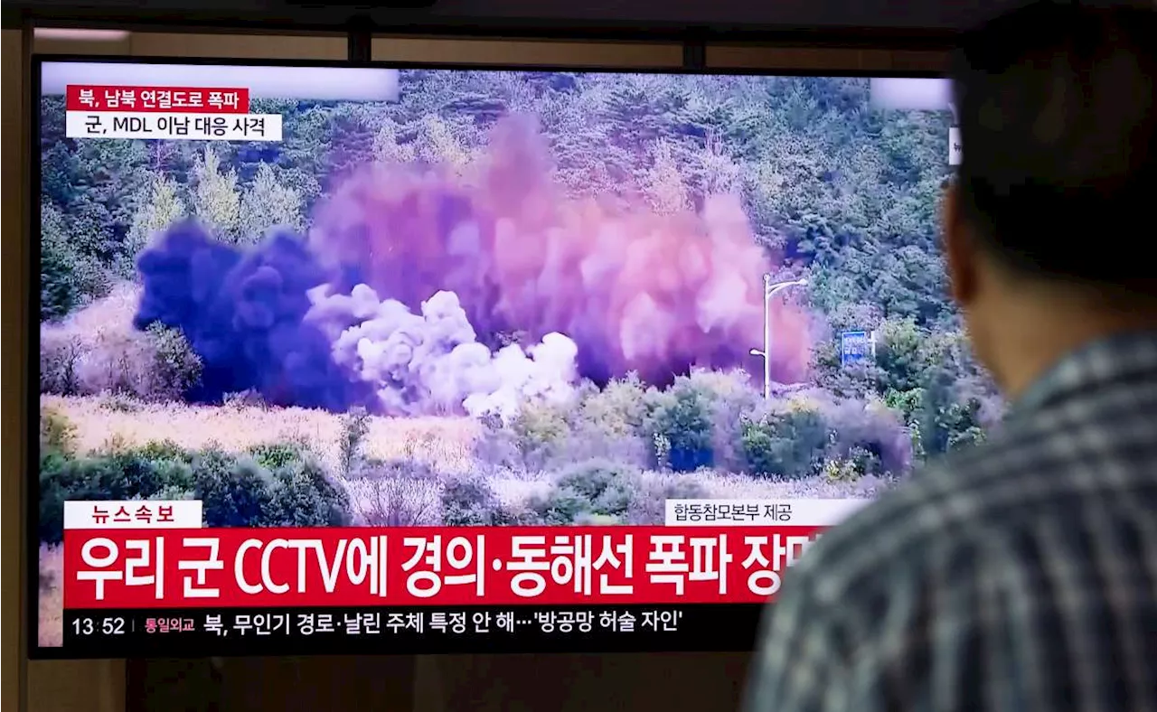 VIDEO: Así fue la explosión de carreteras entre Corea del Sur y Corea del Norte; Surcorea acusa a su vecina de las detonaciones