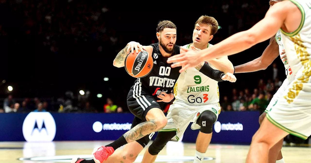 La Virtus Bologna cede 71-68 allo Zalgiris Kaunas e non si sblocca: Pajola non basta, vince la squadra di Trinchieri