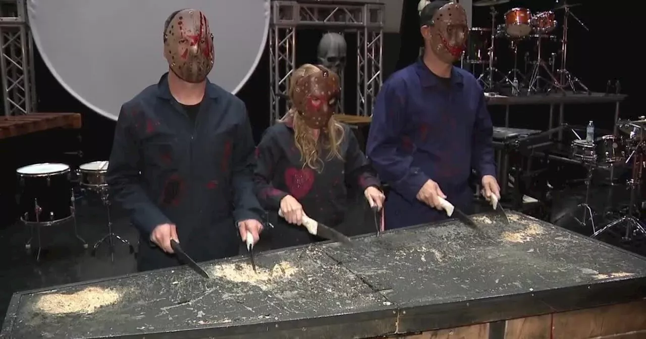 Drummers Light Up The Stage With Spooky Halloween Percussion Show