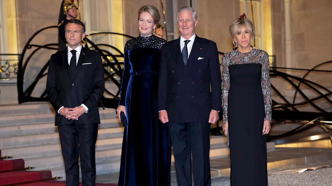 Königin Mathilde + Brigitte Macron: Zum Staatsdinner als Fashion-Twins