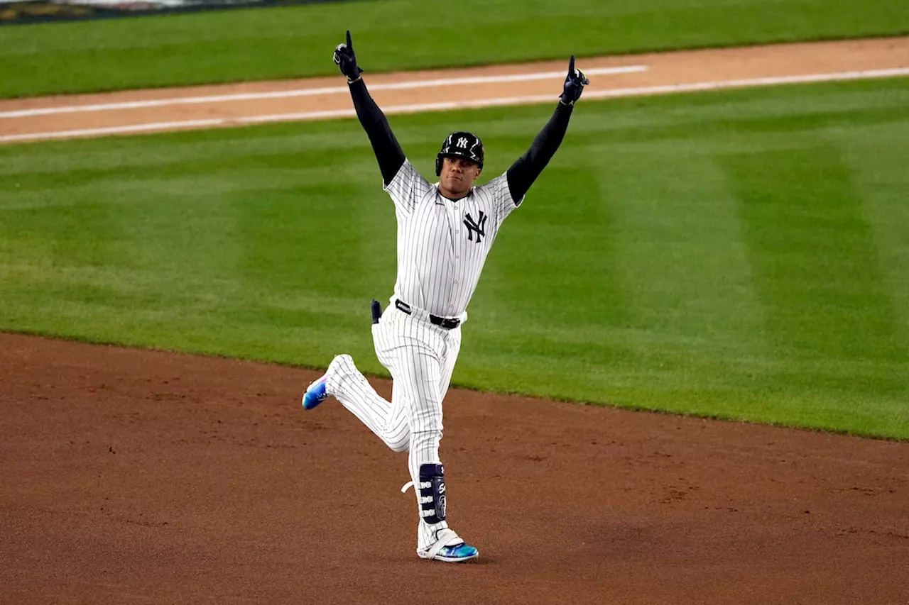 Juan Soto, Giancarlo Stanton homers back Carlos Rodon, Yankees beat Guardians 5-2 in ALCS opener