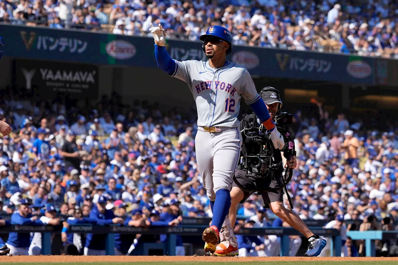 Francisco Lindor homers as Mets stop Dodgers’ scoreless streak in 7-3 win, head to New York with NLCS tied 1-1