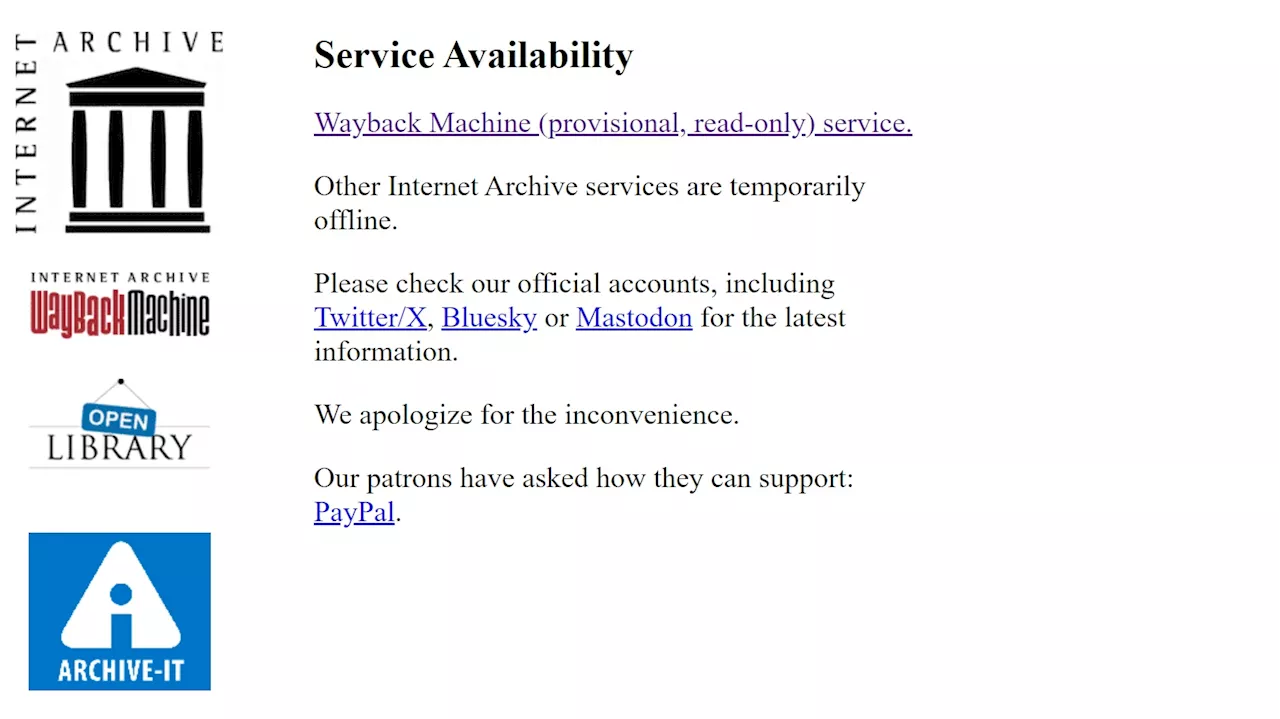 The Wayback Machine is back online but with a limitation