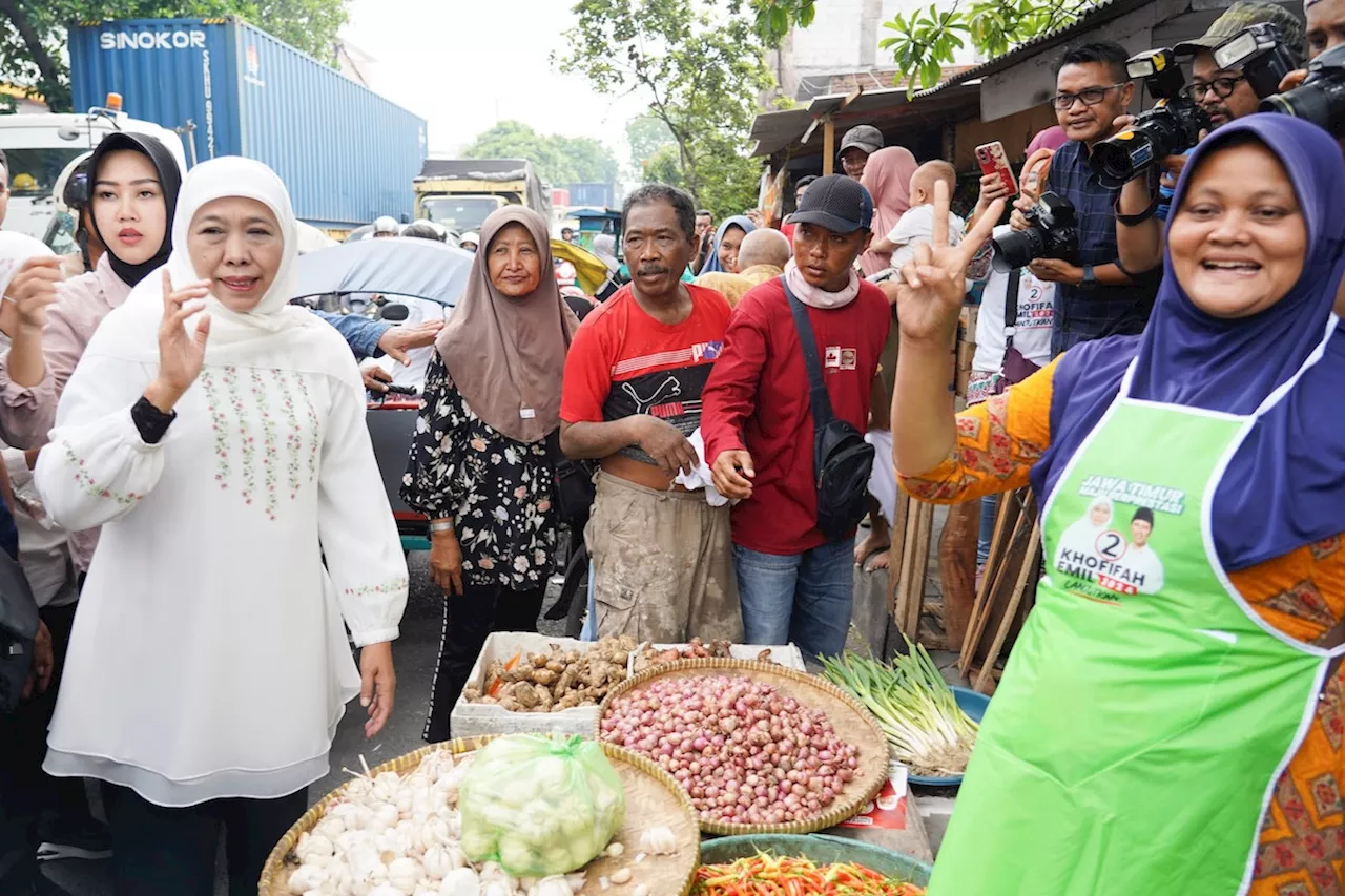 Pilihan Wong Cilik, Khofifah-Emil Didukung Pedagang Pasar Surabaya