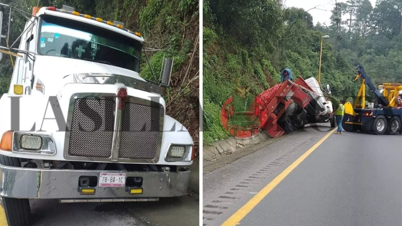 Peligro en cumbres de Maltrata por accidente de camión pesado