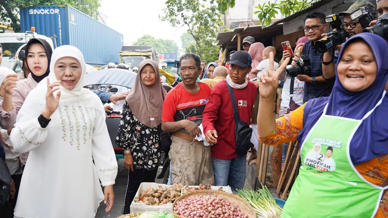 Pilihan Wong Cilik, Pedagang Pasar Surabaya Siap Menangkan Khofifah-Emil di Pilgub Jatim