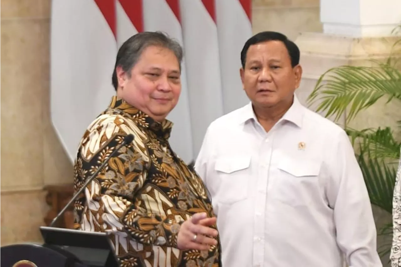 Prabowo Subianto Minta Airlangga Hartarto tetap Jaga Perekonomian