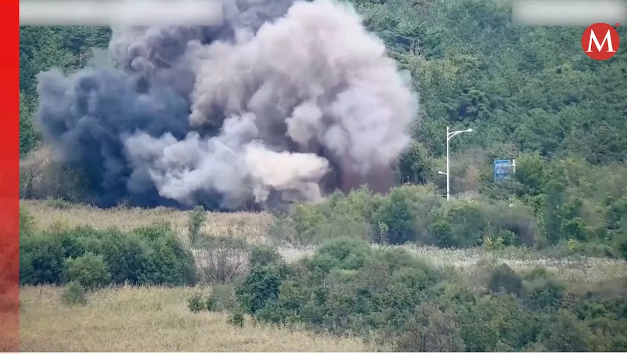 Corea del Norte explota carreteras que conectan con el Sur; Seúl responde disparando en frontera