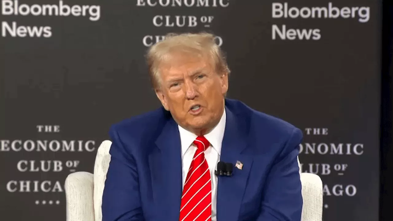 Trump defends economic plan, faces trade war questions in Chicago interview