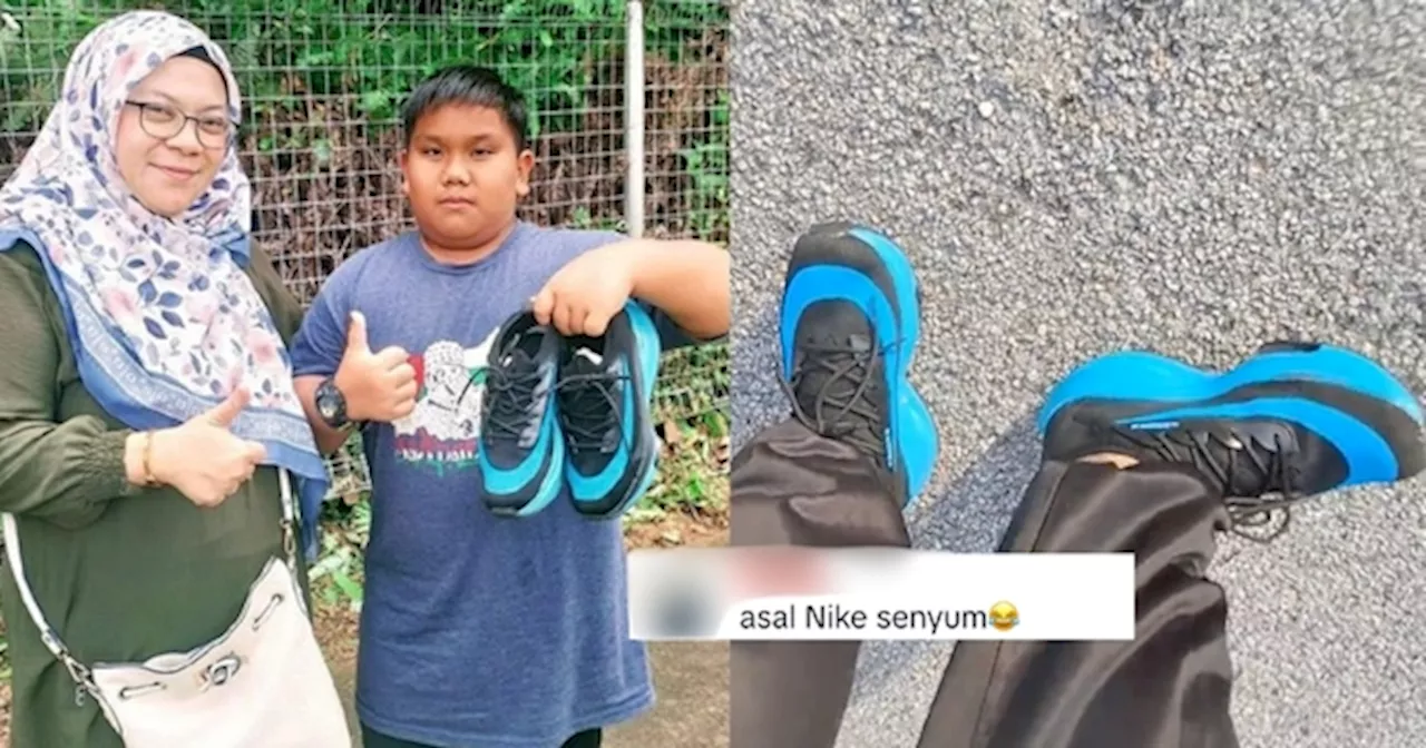 Tak Kisah Diejek Pakai Kasut 'Copy Ori', Budak Lelaki Tetap Syukur Pemberian Daripada Ibu