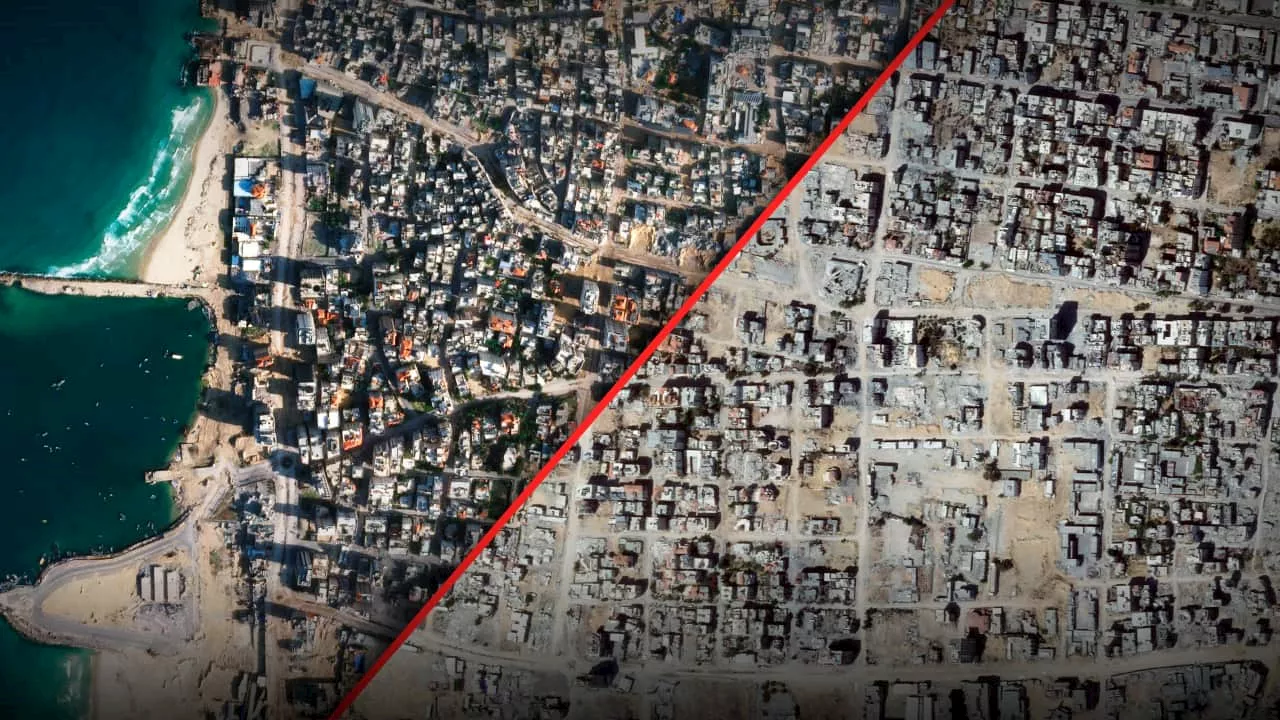 Then and now: Images show how Gaza has been destroyed, as hospital strike condemned