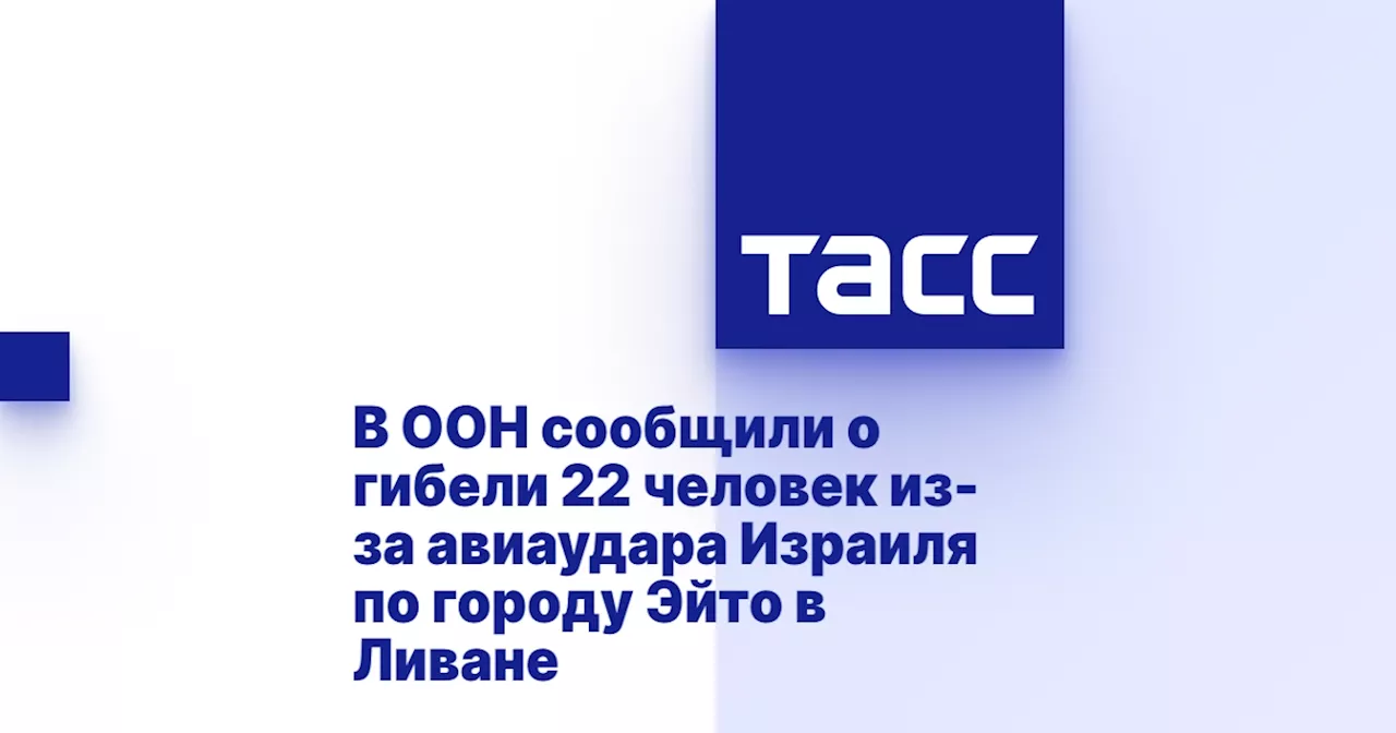 В ООН сообщили о гибели 22 человек из-за авиаудара Израиля по городу Эйто в Ливане