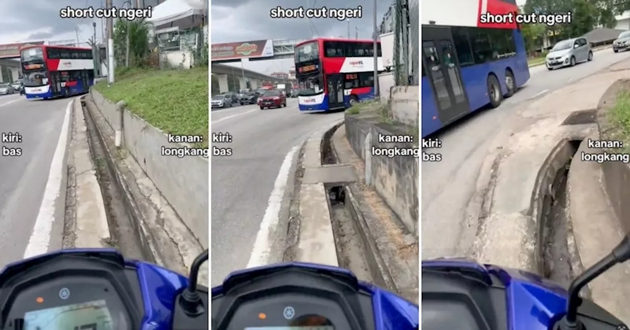  M'sian Rides Dangerously Against Traffic on Narrow Pavement to Deliver Order on Time