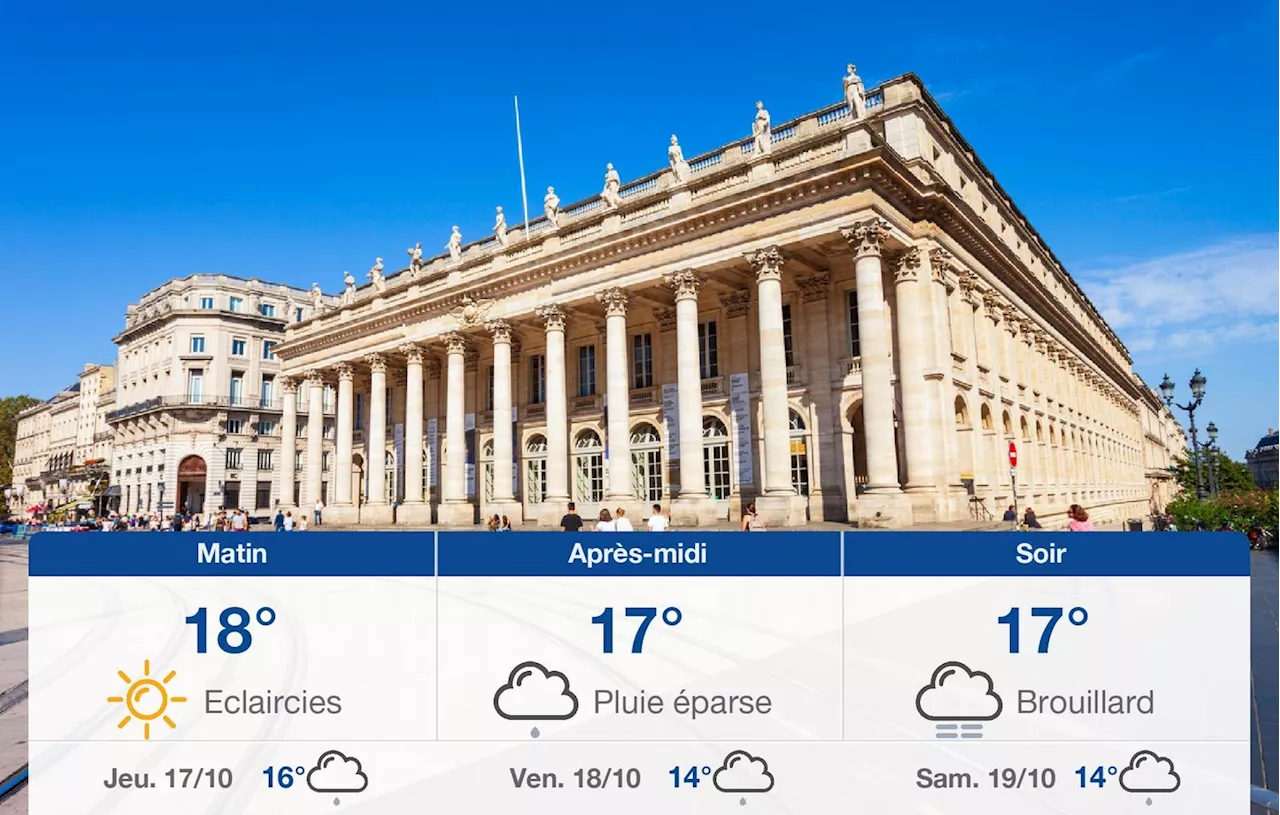 Météo Bordeaux: prévisions du mercredi 16 octobre 2024